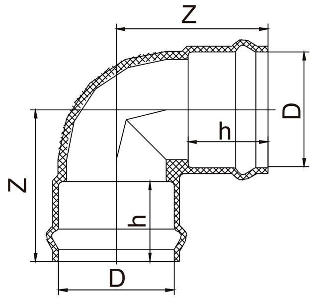 GP002 Two Faucet 90° Elbow