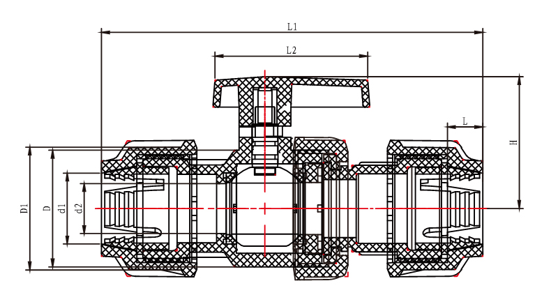 PT015 PP Double Union Valve