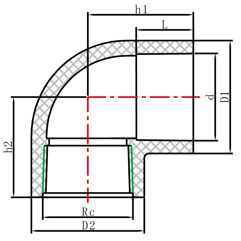 US6E03 Female Elbow