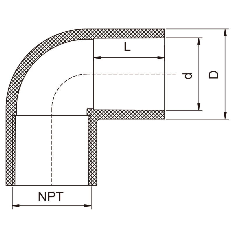 US4E04 90° Female Thread Elbow