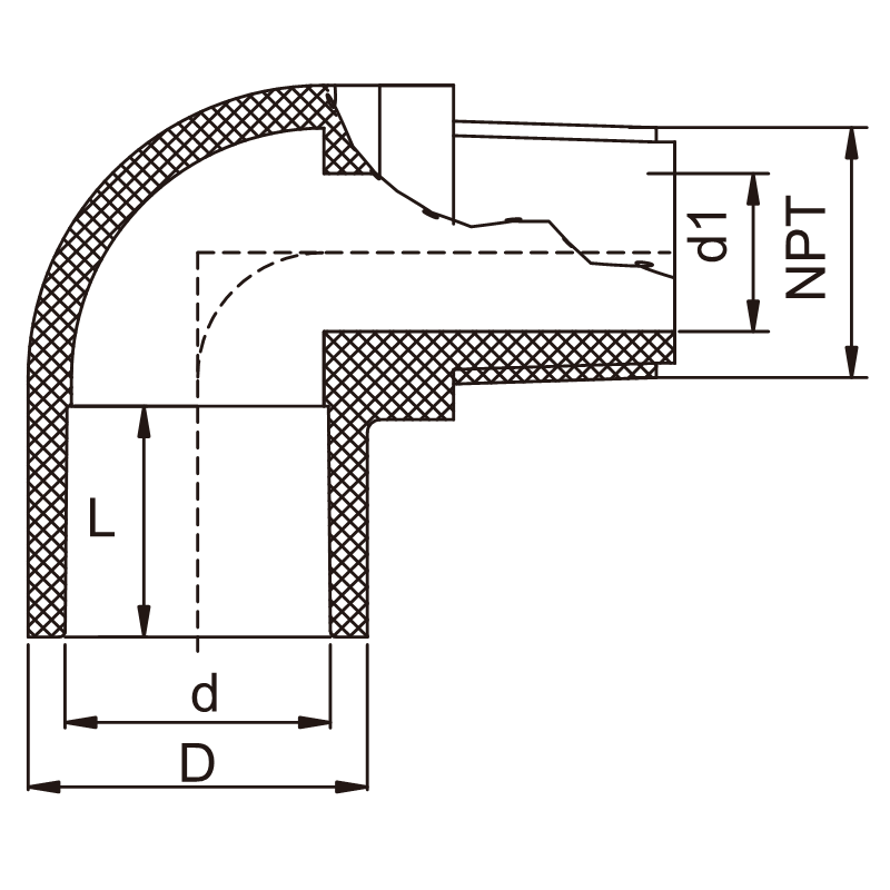 US4E05 90° Male Thread Elbow