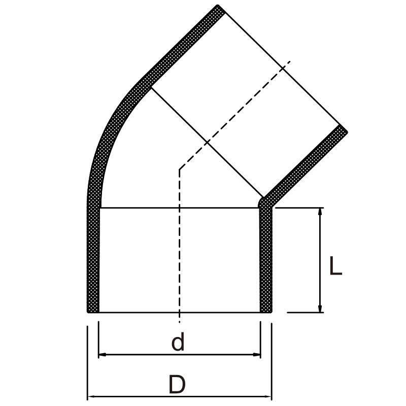 US8E01 45° Elbow