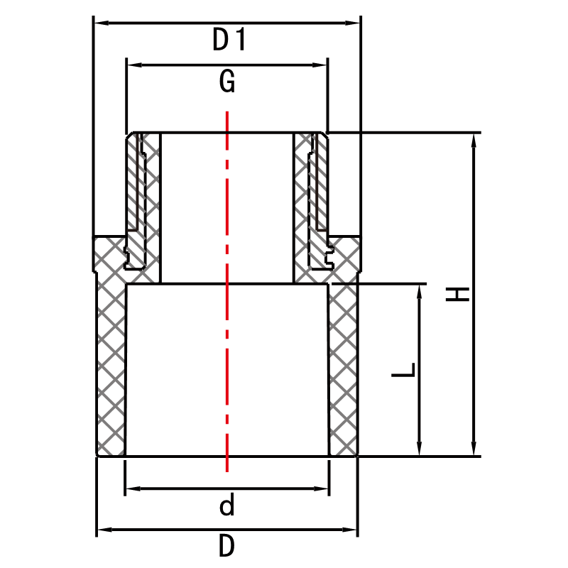 US8C01 Male Adaptor With Brass