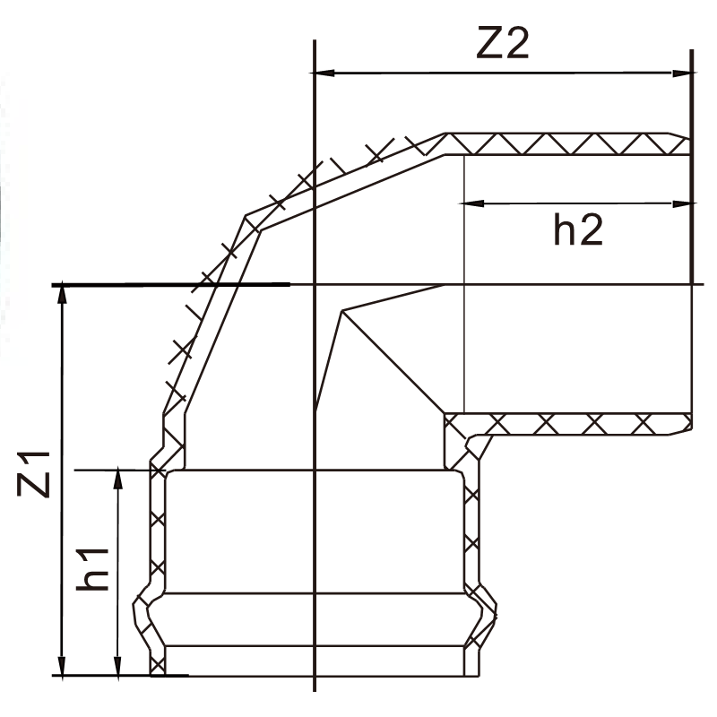 GP001 90° One Faucet One Insert Elbow