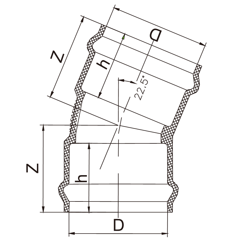 GP003 22.5° Two Faucet Elbow