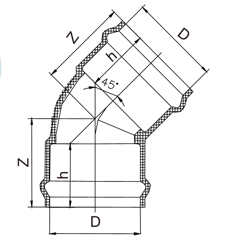 GP004 45° Two Faucet Elbow