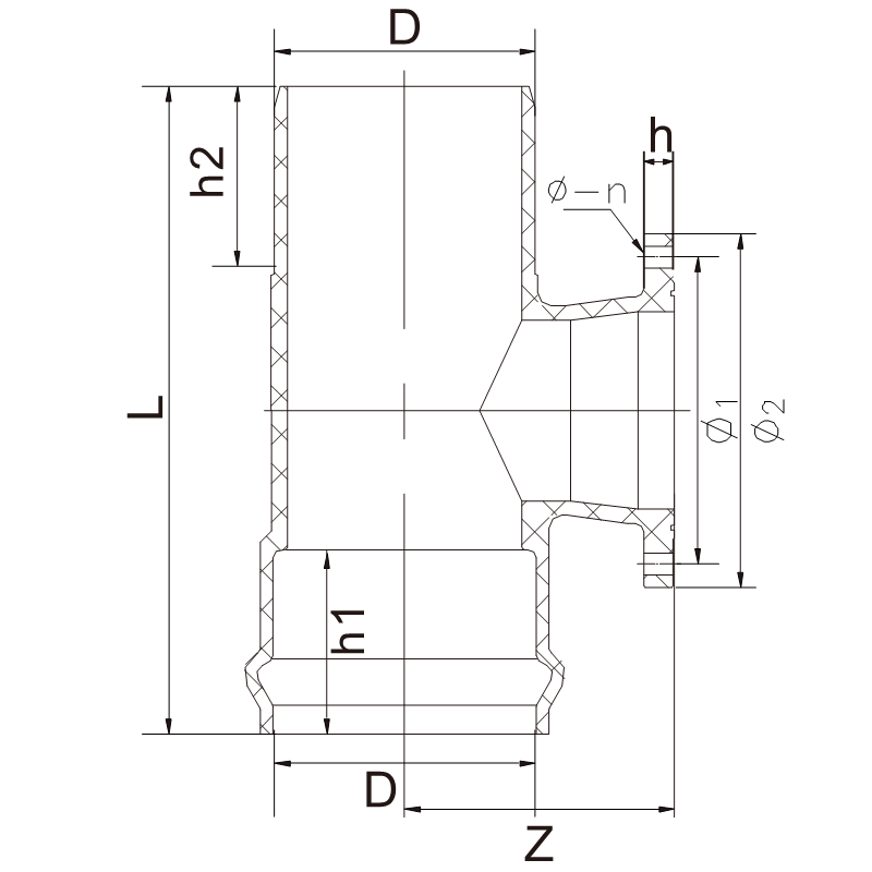 GP008 One Faucet One Flange One Insert Regular Tee