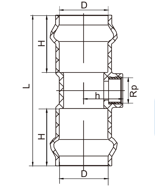 GP014 Two Faucet Screw Tee