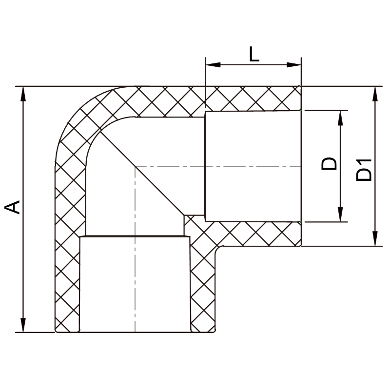 PESW002 90° Elbow