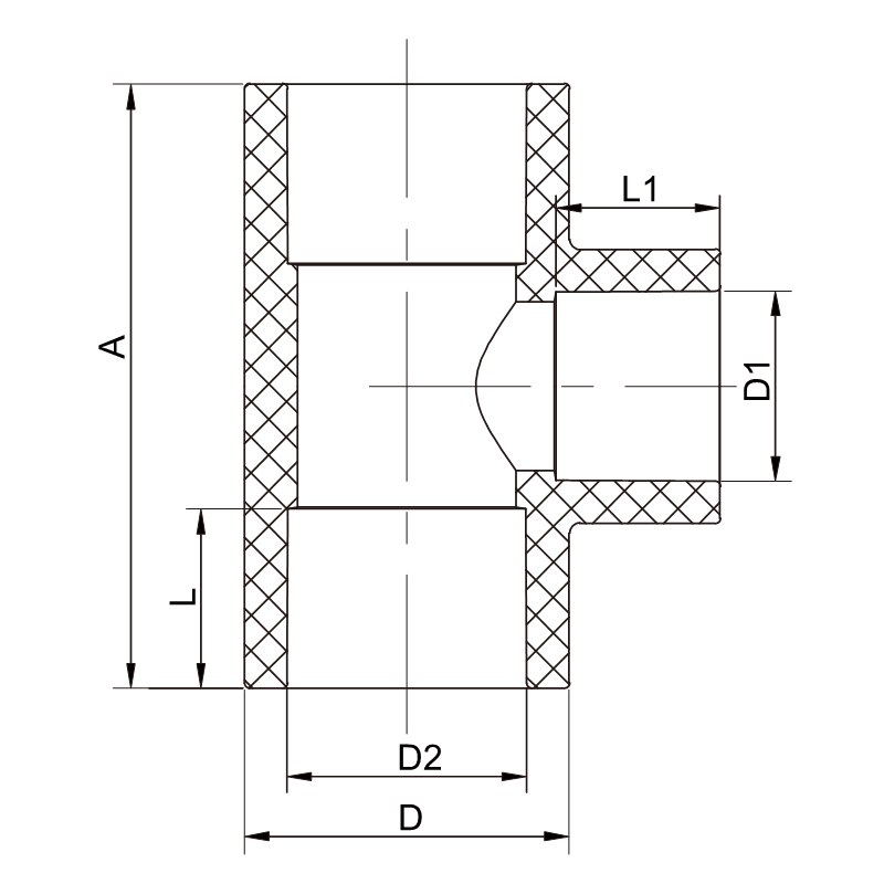 PESW004 Reducing Tee