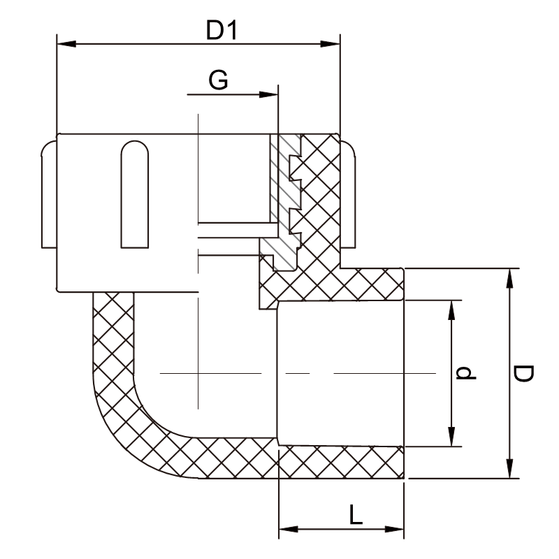 PESW010 Female Thread Elbow