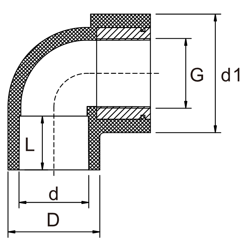 CP015 Elbow 90° Adaptor With GM or Brass Insert