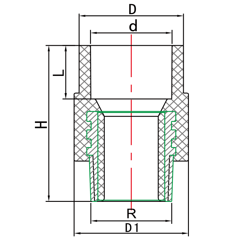 CP021 Female Adaptor With Brass Insert