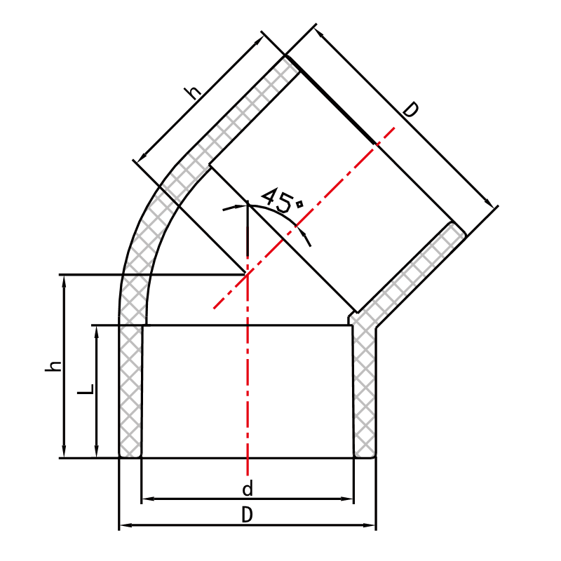 US6E01 45° Elbow