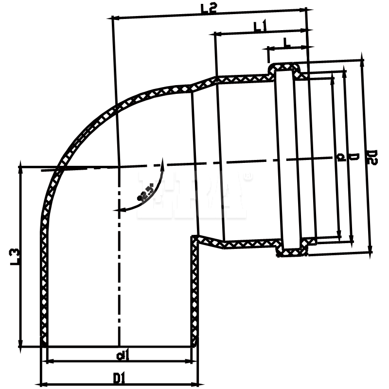 UDRN002 90° Elbow M/F