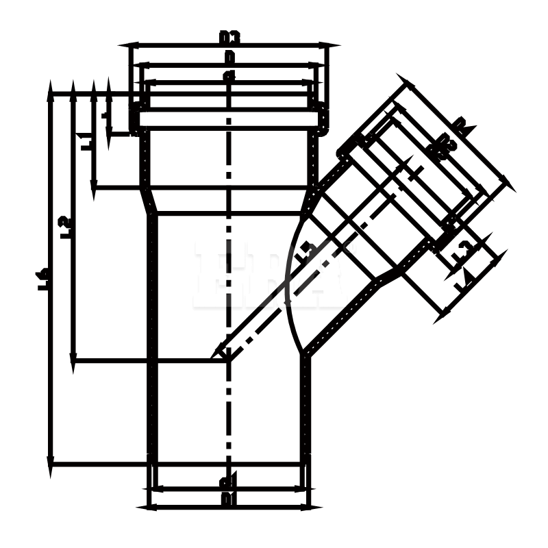 UDRN004 Reducing Skew Tee M/F