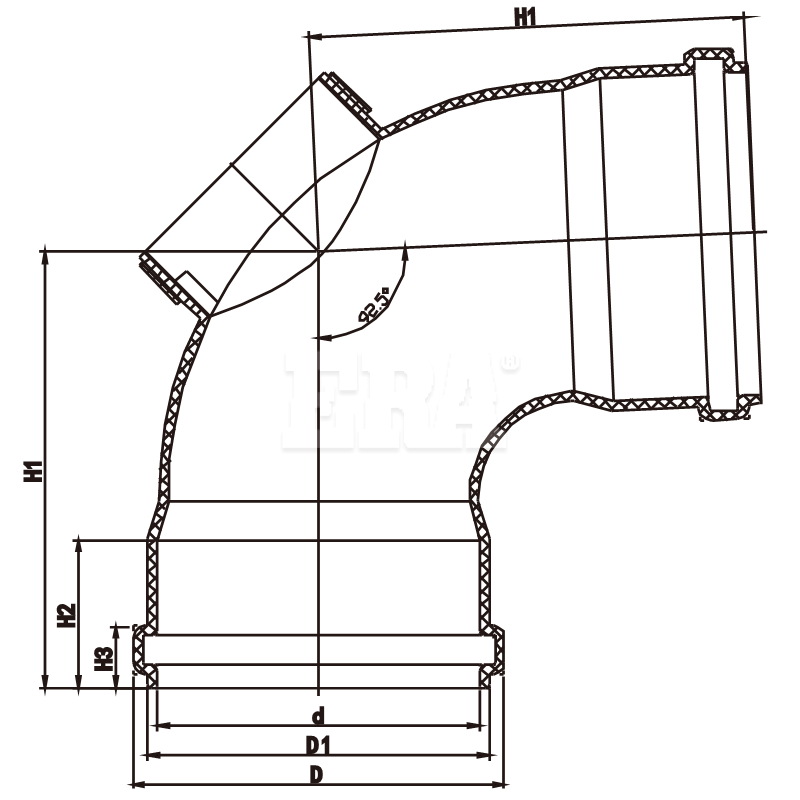 UDRN011 Door Elbow With Rubber