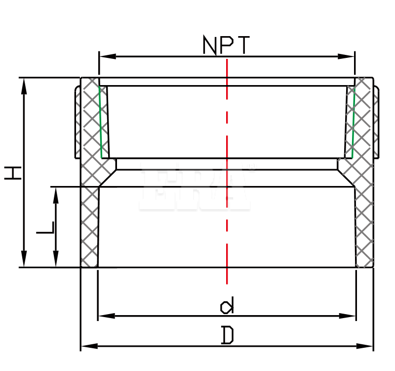 UDA006 Female Adaptor SLIP x FIPT