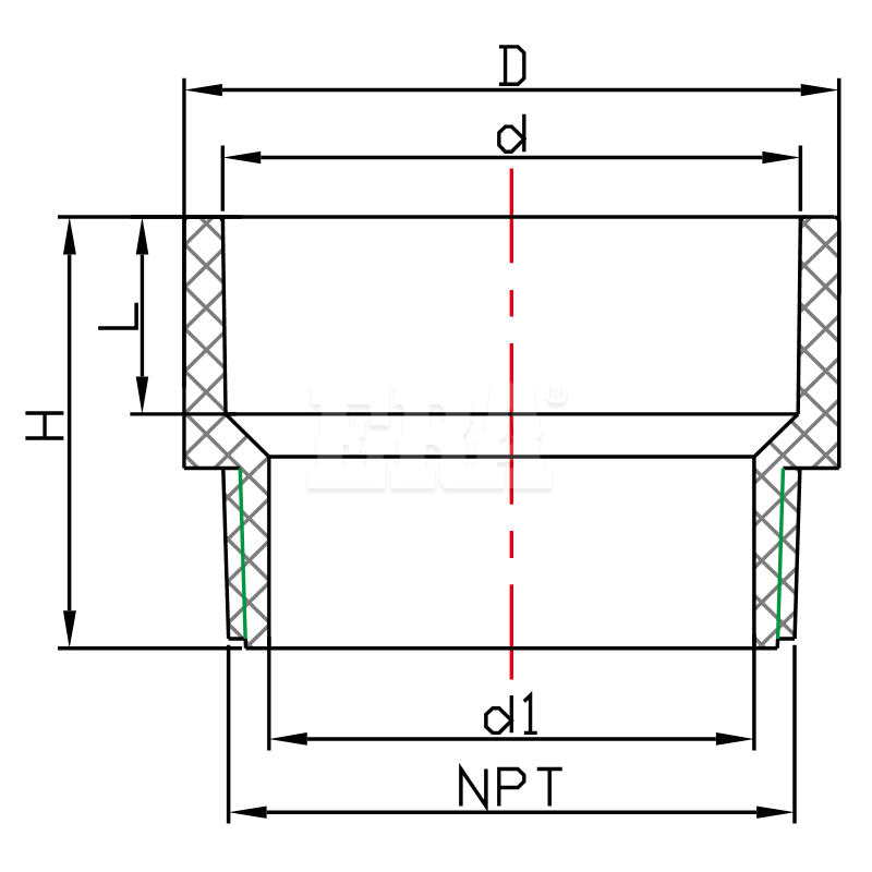 UDA008 Male Adaptor SLIP x MIPT