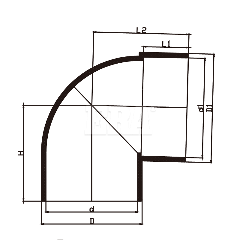 UDA017 90° Elbow M/F