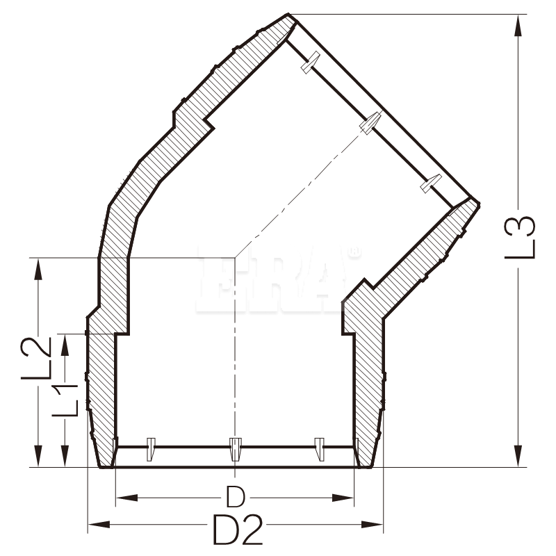 PEEF003 45° Elbow