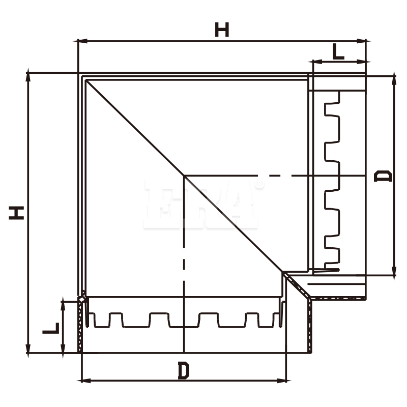 RWG004-2 Angle Connector Right