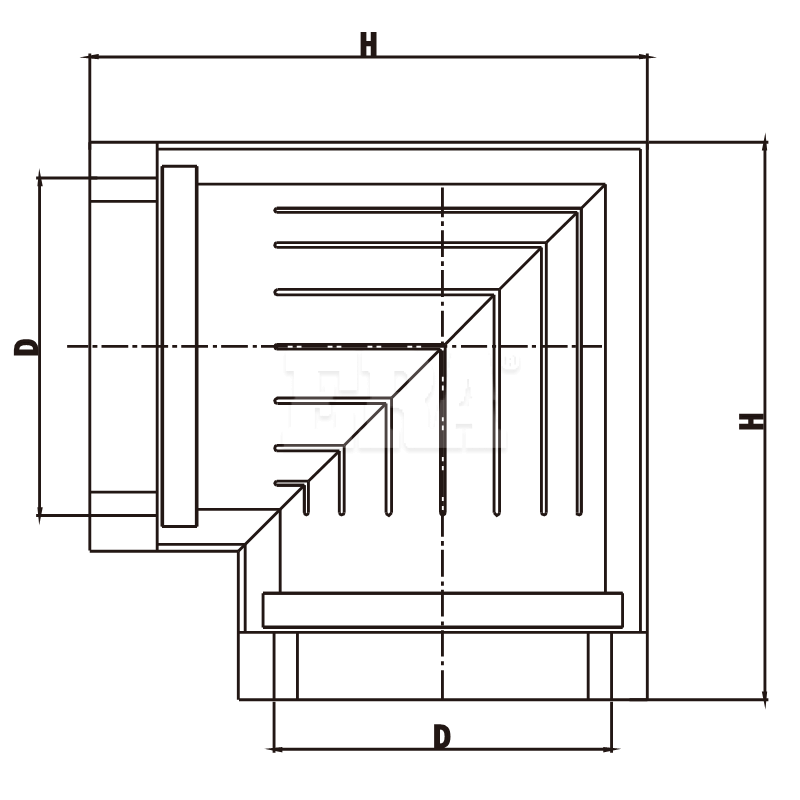 RWG004-3 Angle Connector With Gasket