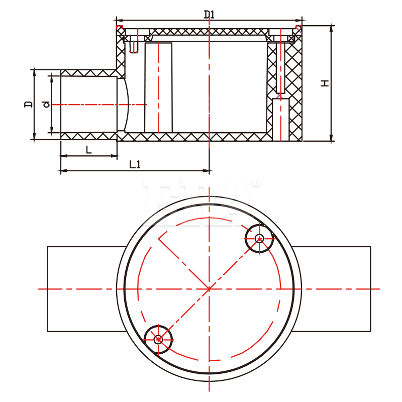 AED004 Conduit Junction Box 2 Way