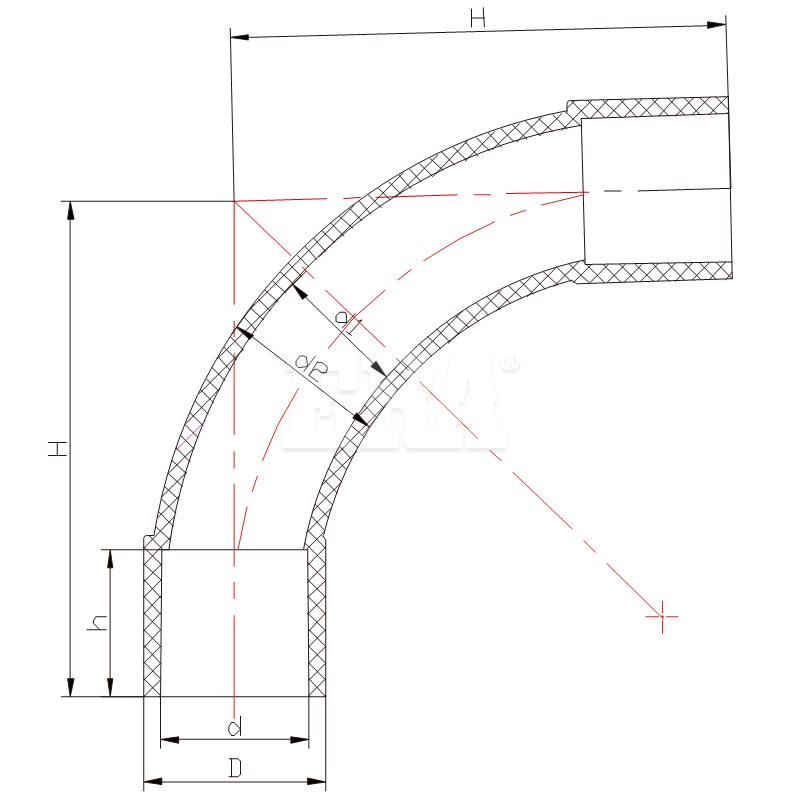 AED014 Standard Bend 90° (HD)