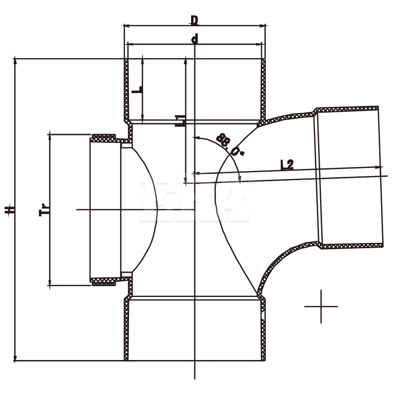 AUDT07 88° Side Access Junction F/F