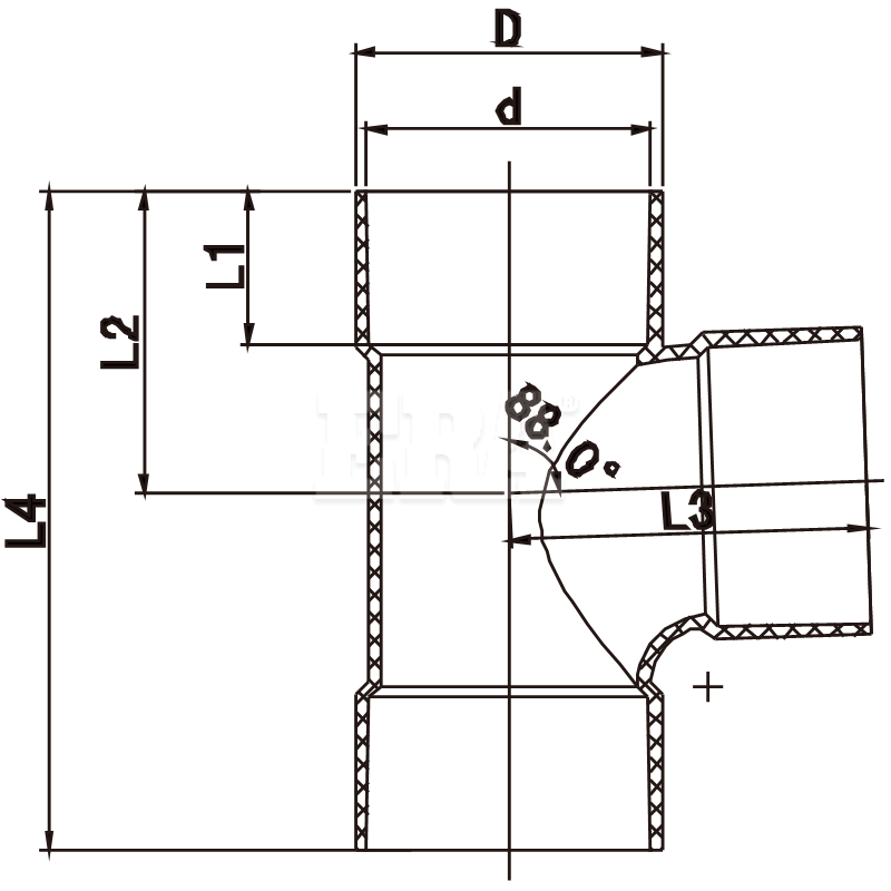 AUDT01 88° Junction F/F