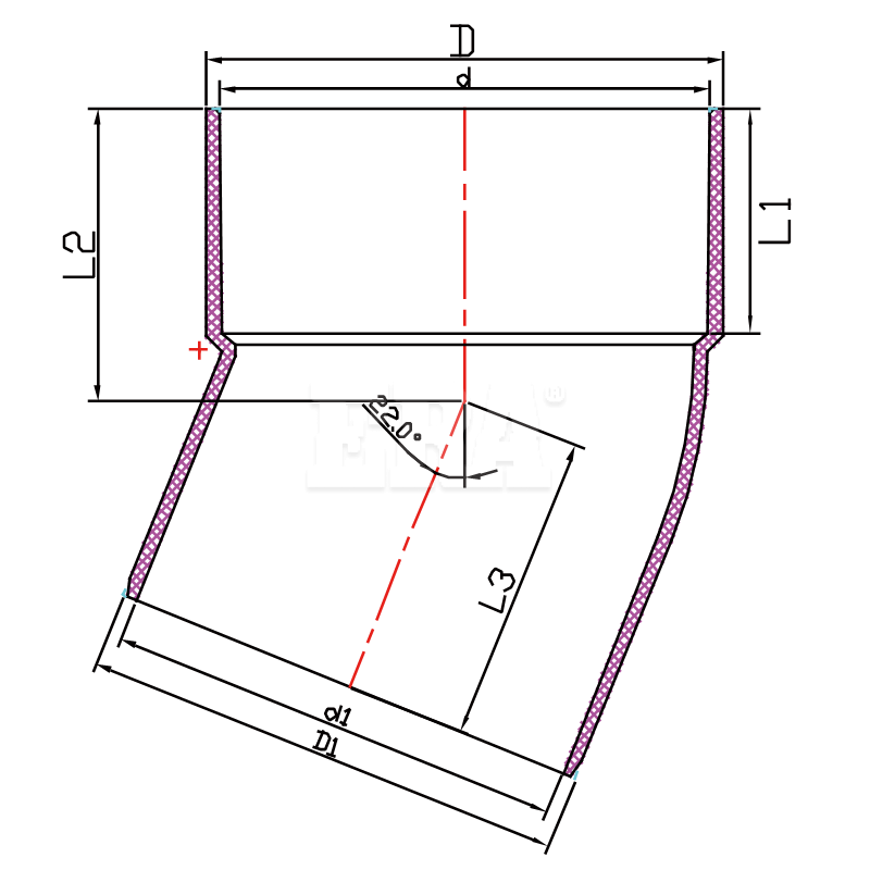 AUDE014 22° Bend M/F