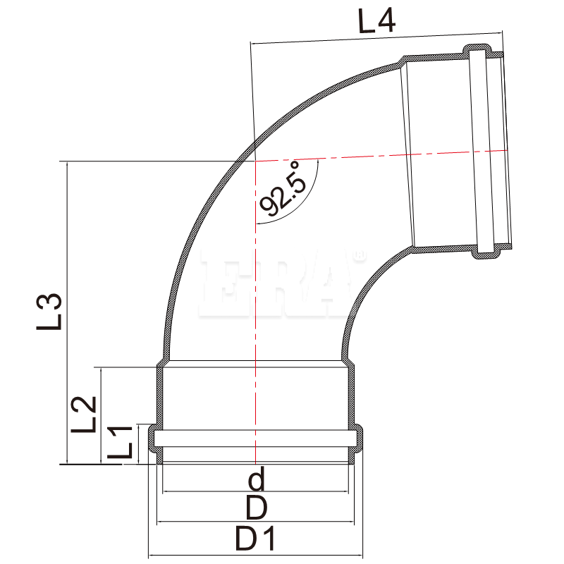 UDR013 90° Sweep With Double Socket Rubber