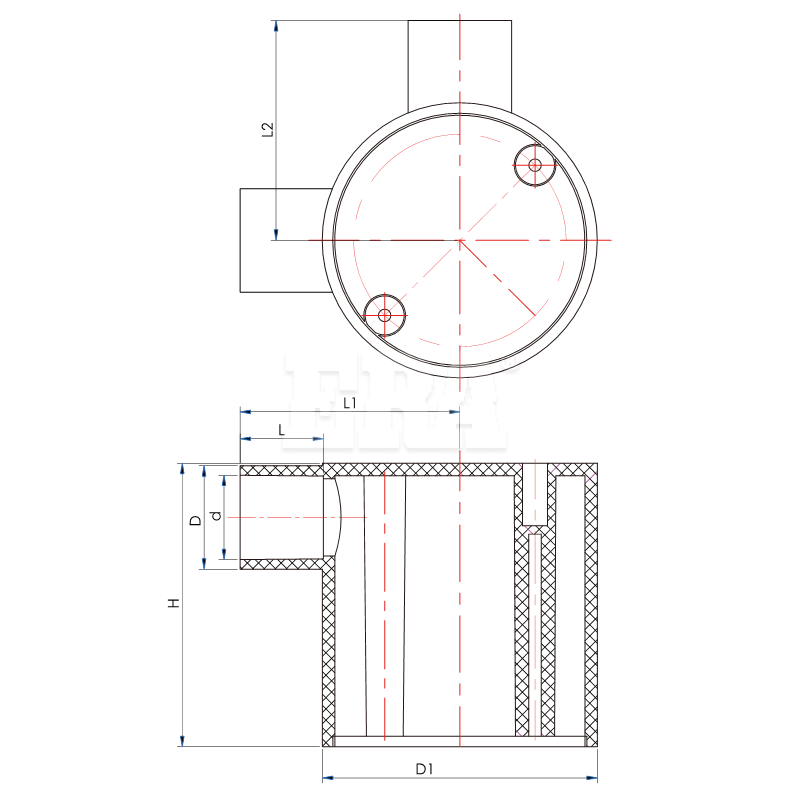 AED024 Deep Junction Box 2Way Angle