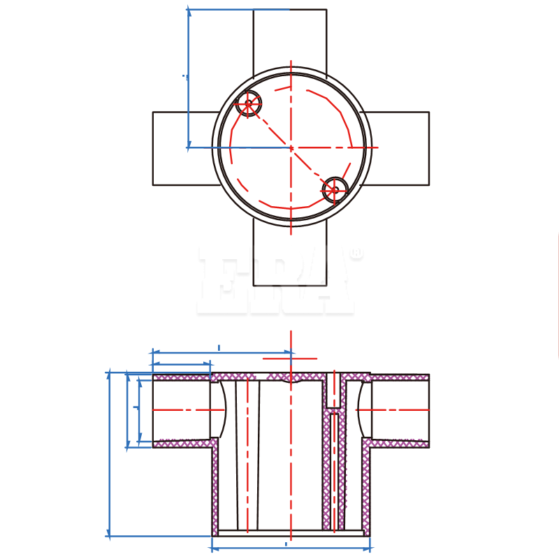 AED028 Deep Junction Box 4 Way