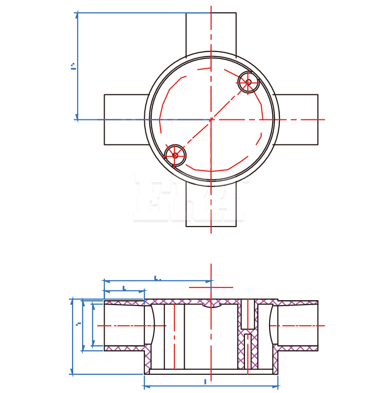 AED029 Shallow Junction Box 4 Way