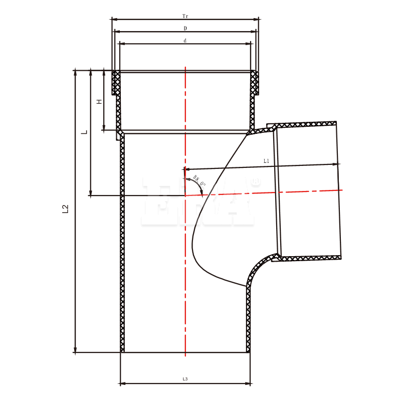 AUDT014 88° Plain Junction M/F