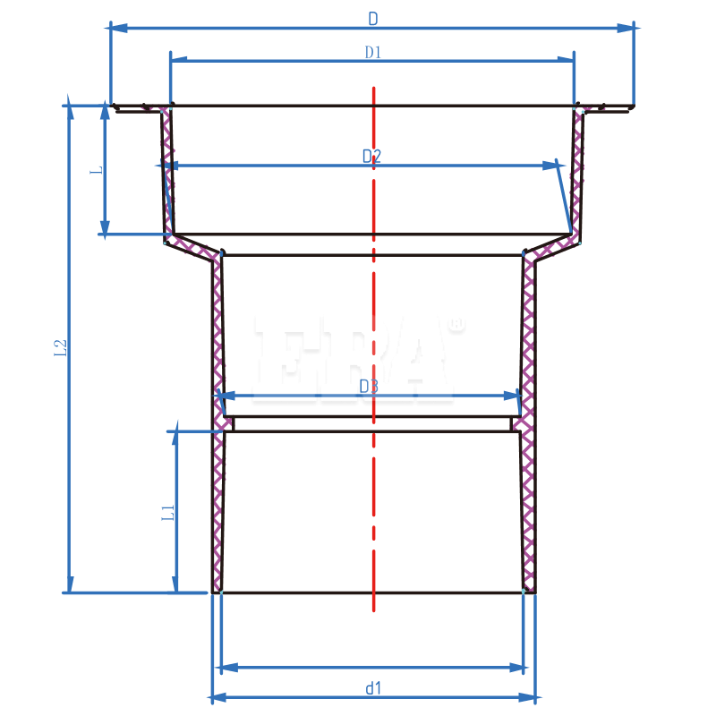 AUDC05 Coupling DWV Flanged Pre-Lay