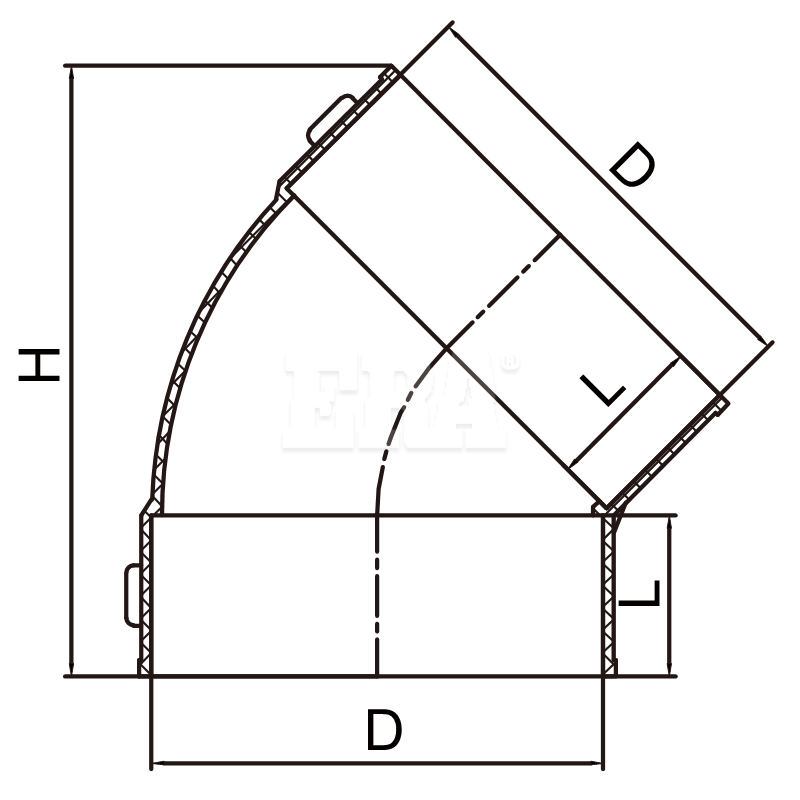 ASE01 45° Degree Elbow F F