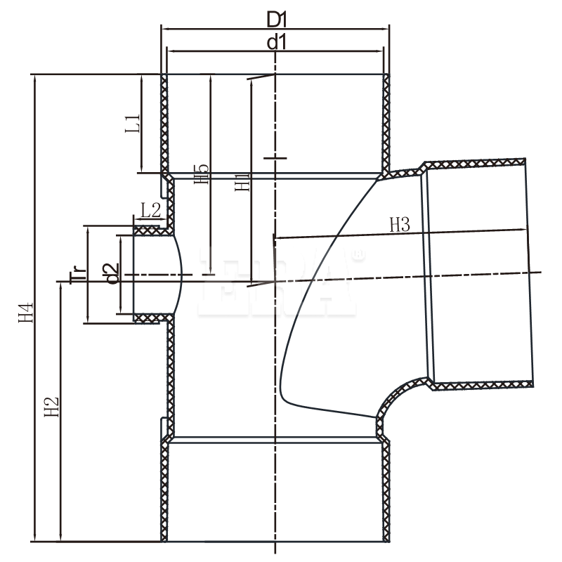 AUDT018 88° Side Small Access Junction F/F